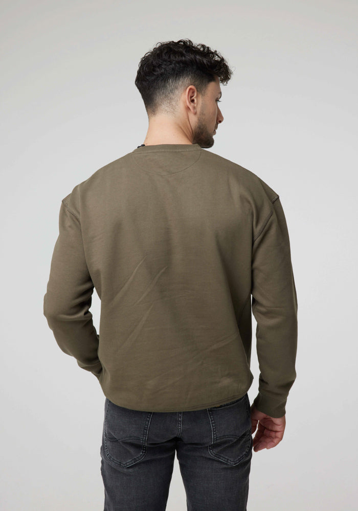 Poleron Lee Crew Militar Green