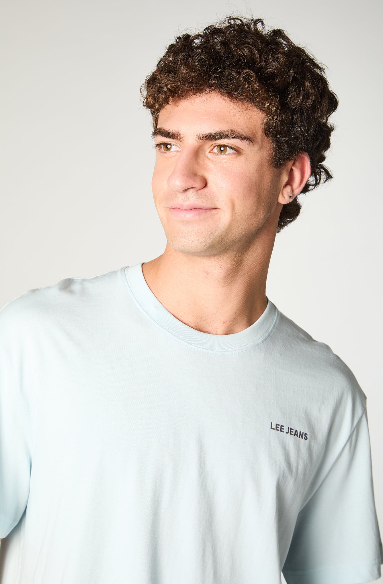 Polera Hombre Lee Jeans Celeste
