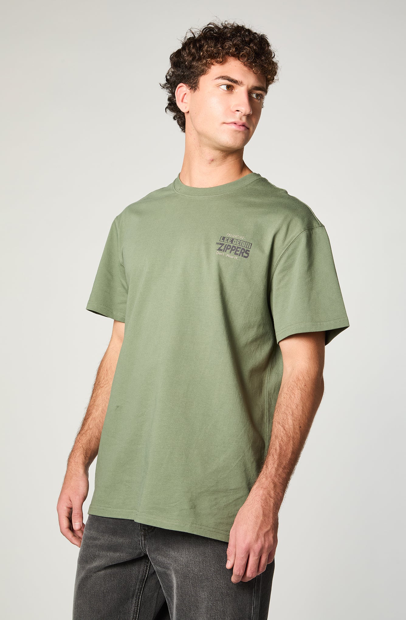 Polera Hombre Relaxed Zippers Verde