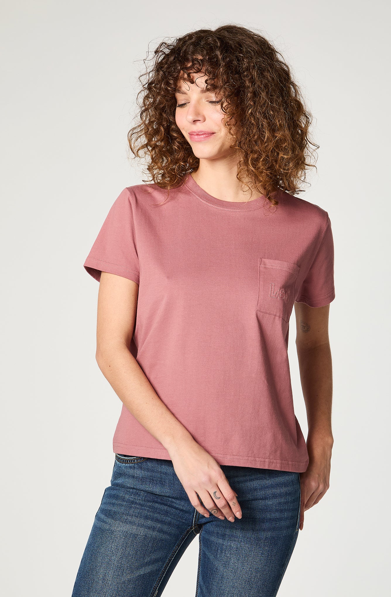 Polera Mujer One Pocket Embroidery Pink