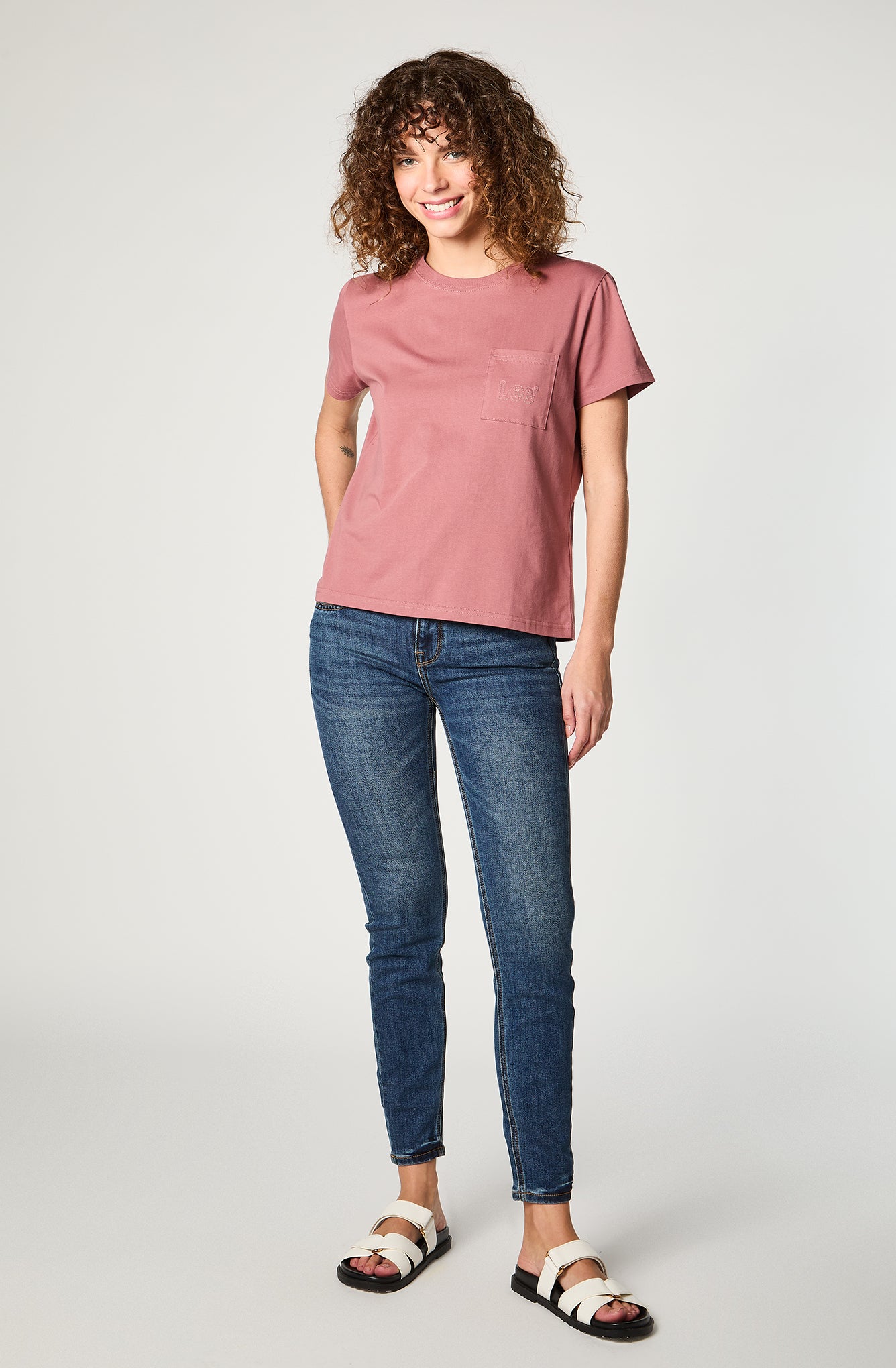 Polera Mujer One Pocket Embroidery Pink