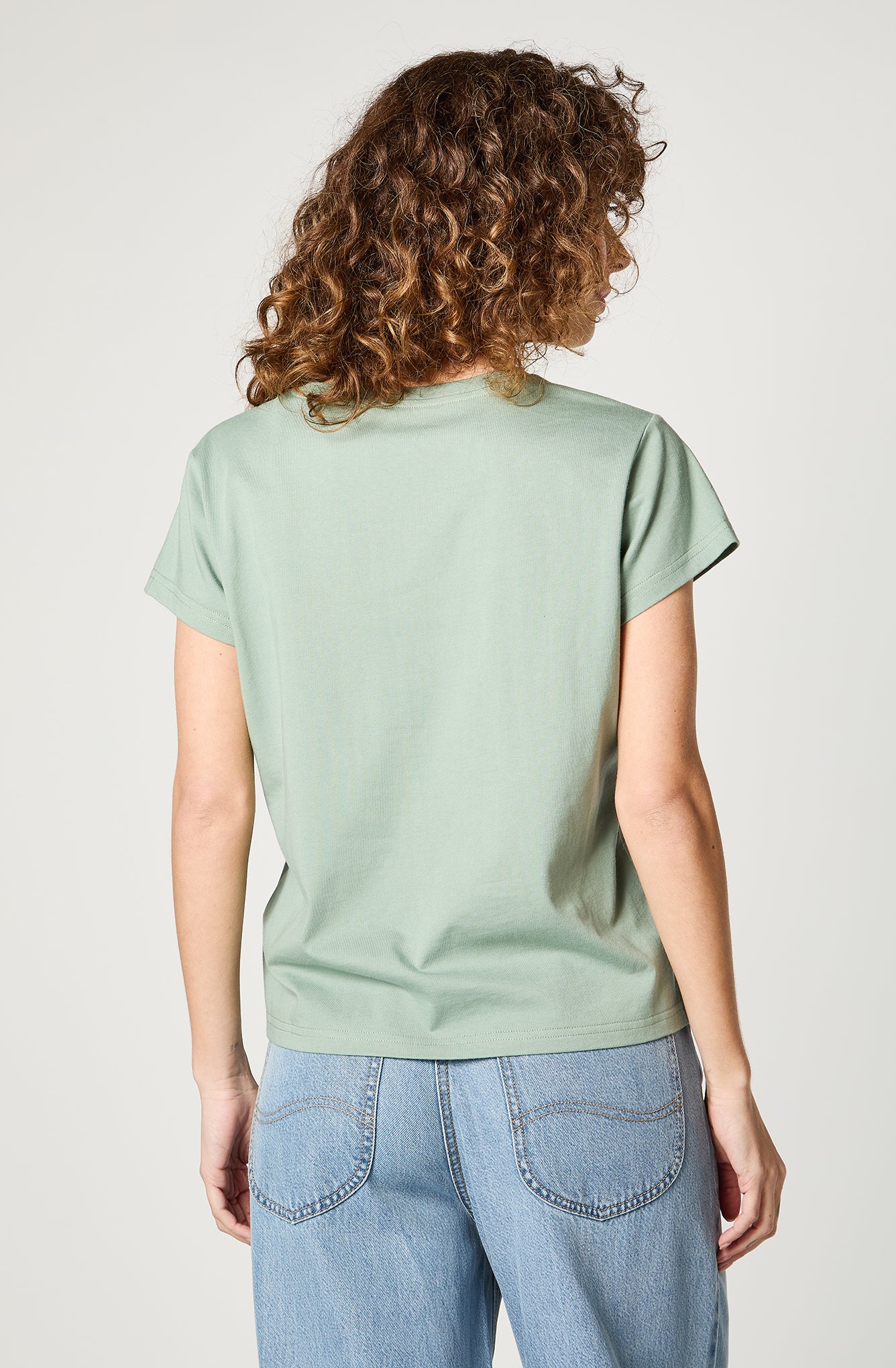 Polera Mujer Relaxed V Neck Verde