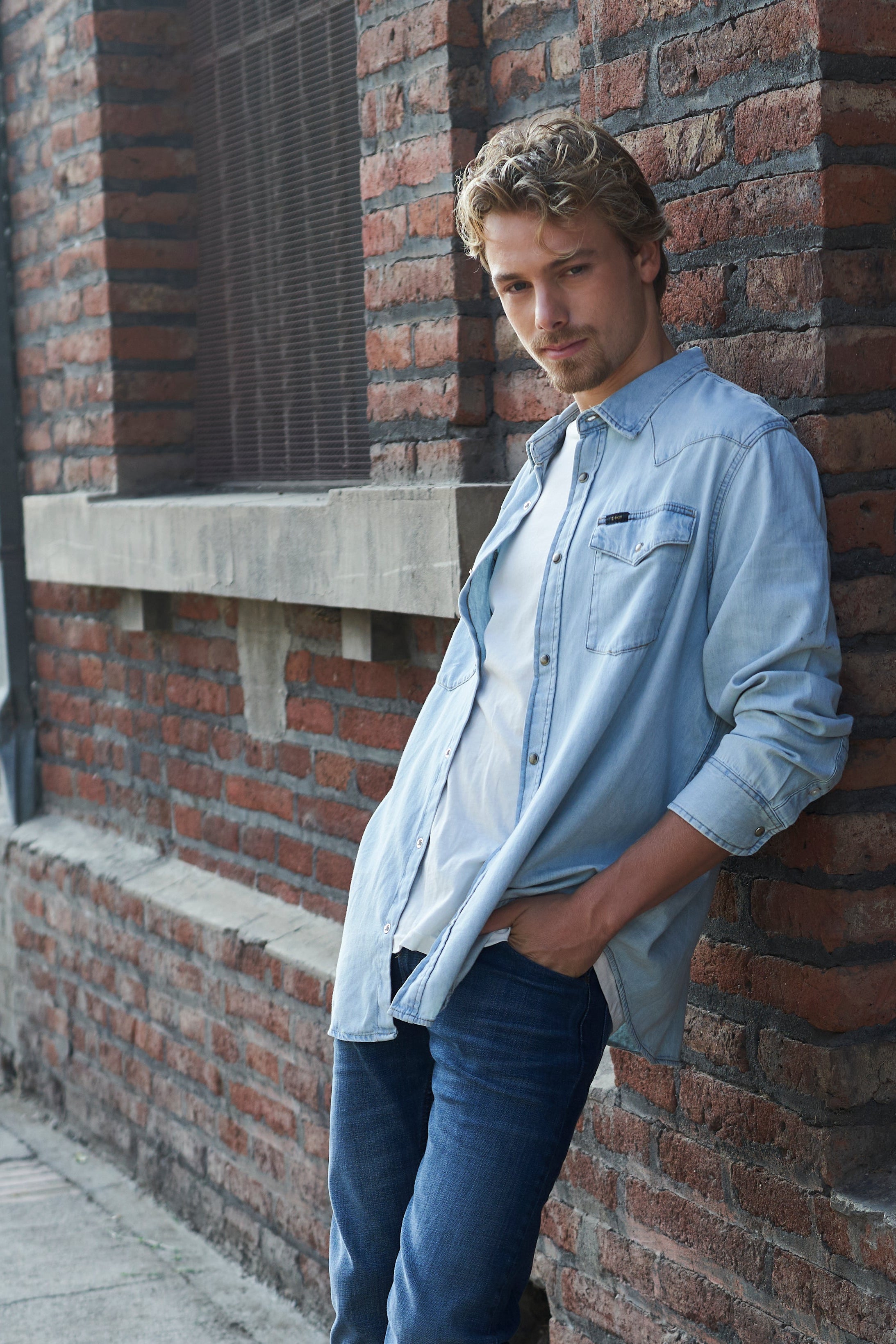 Camisa Hombre Regular Western Celeste