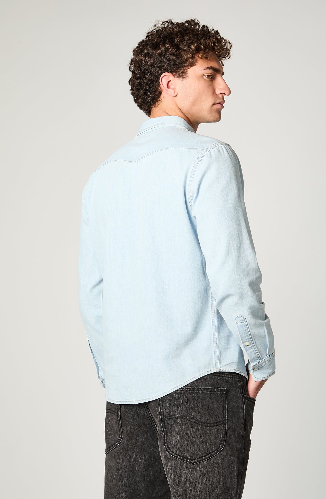 Camisa Hombre Regular Western Celeste