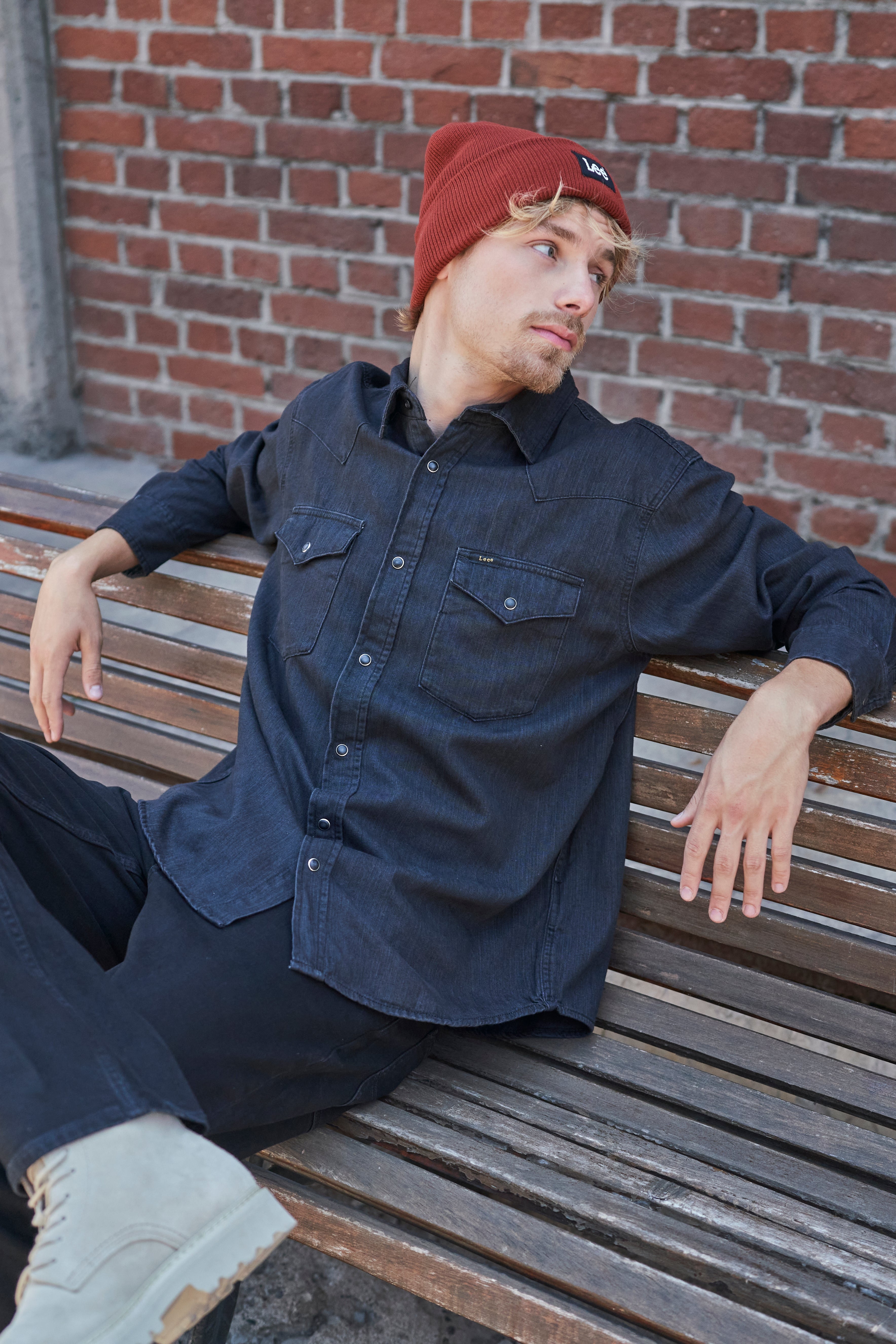 Camisa Hombre Regular Western Negro