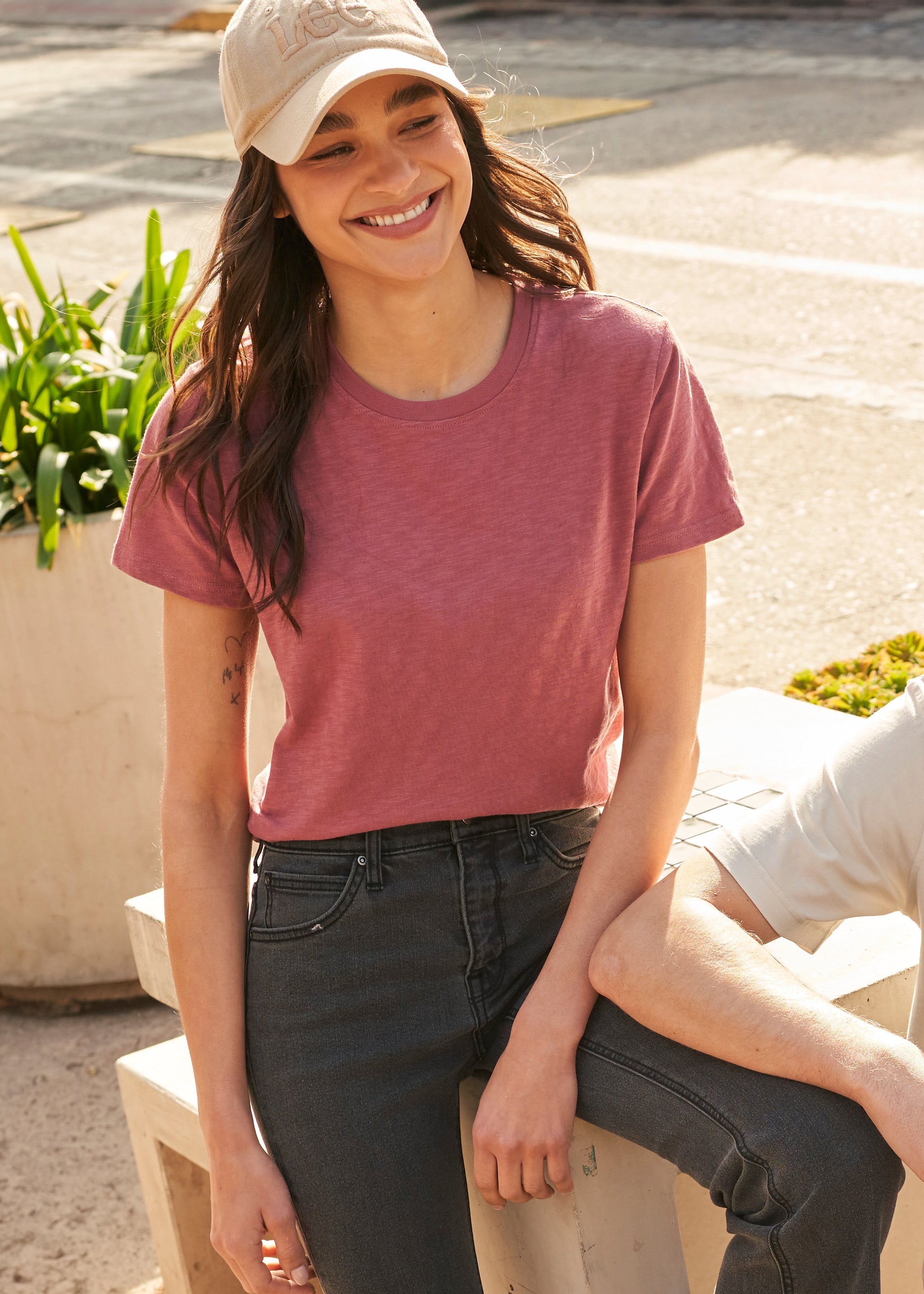 Polera Mujer Regular Fit Basic Palo Rosa