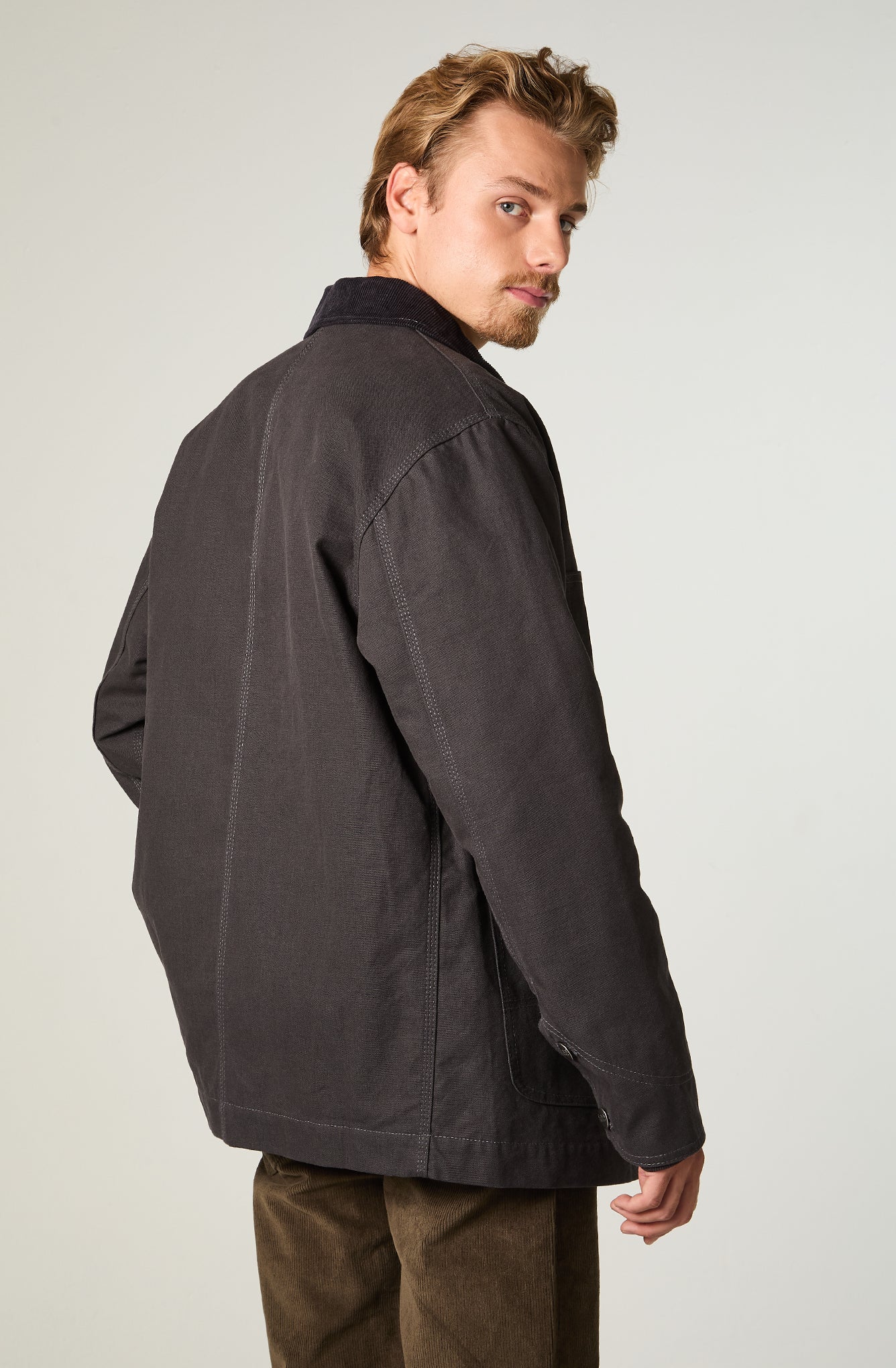 Chaqueta Hombre Loose Gris Canvas