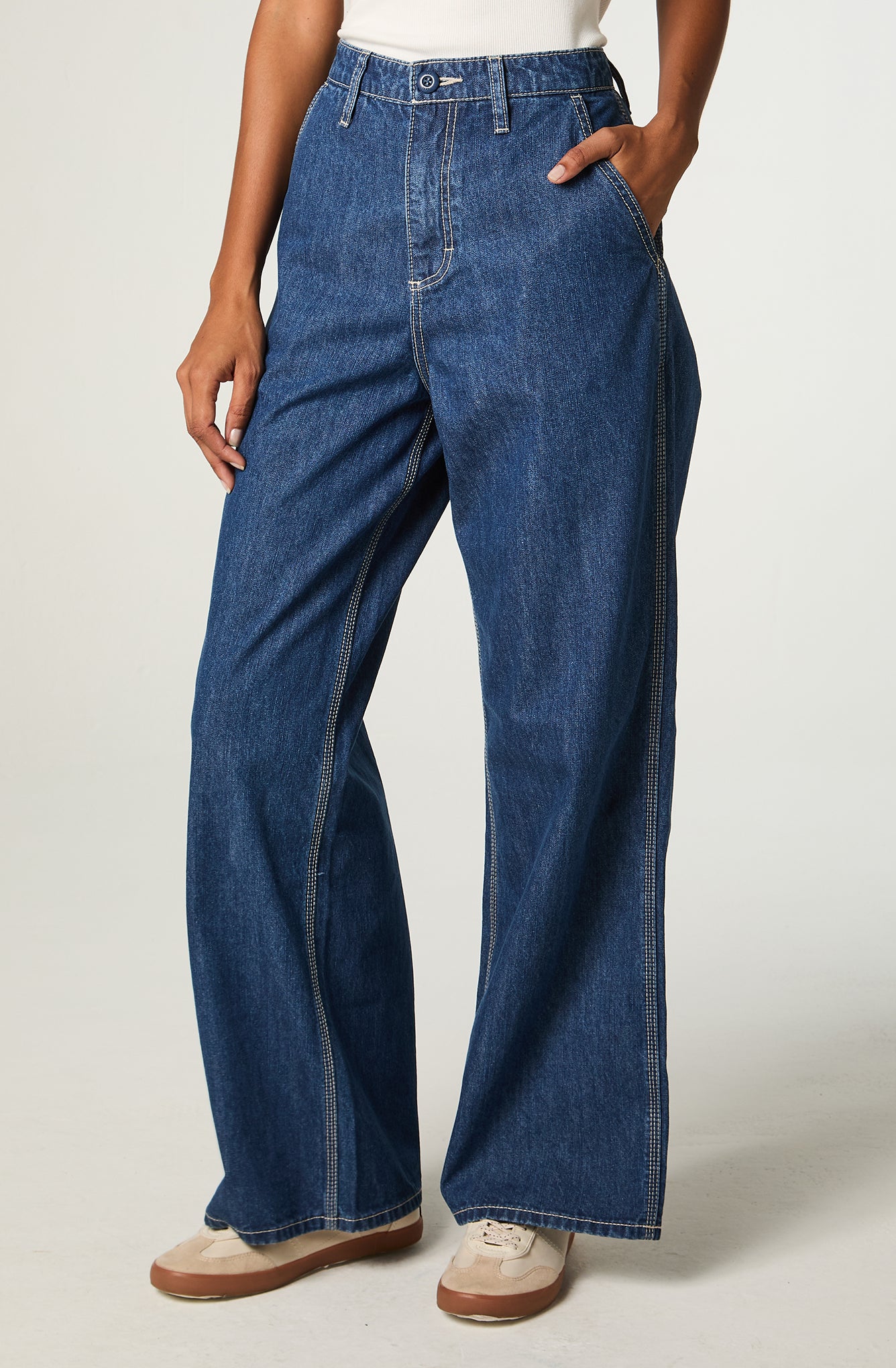 Jeans Mujer Straight Azul Baby A Line