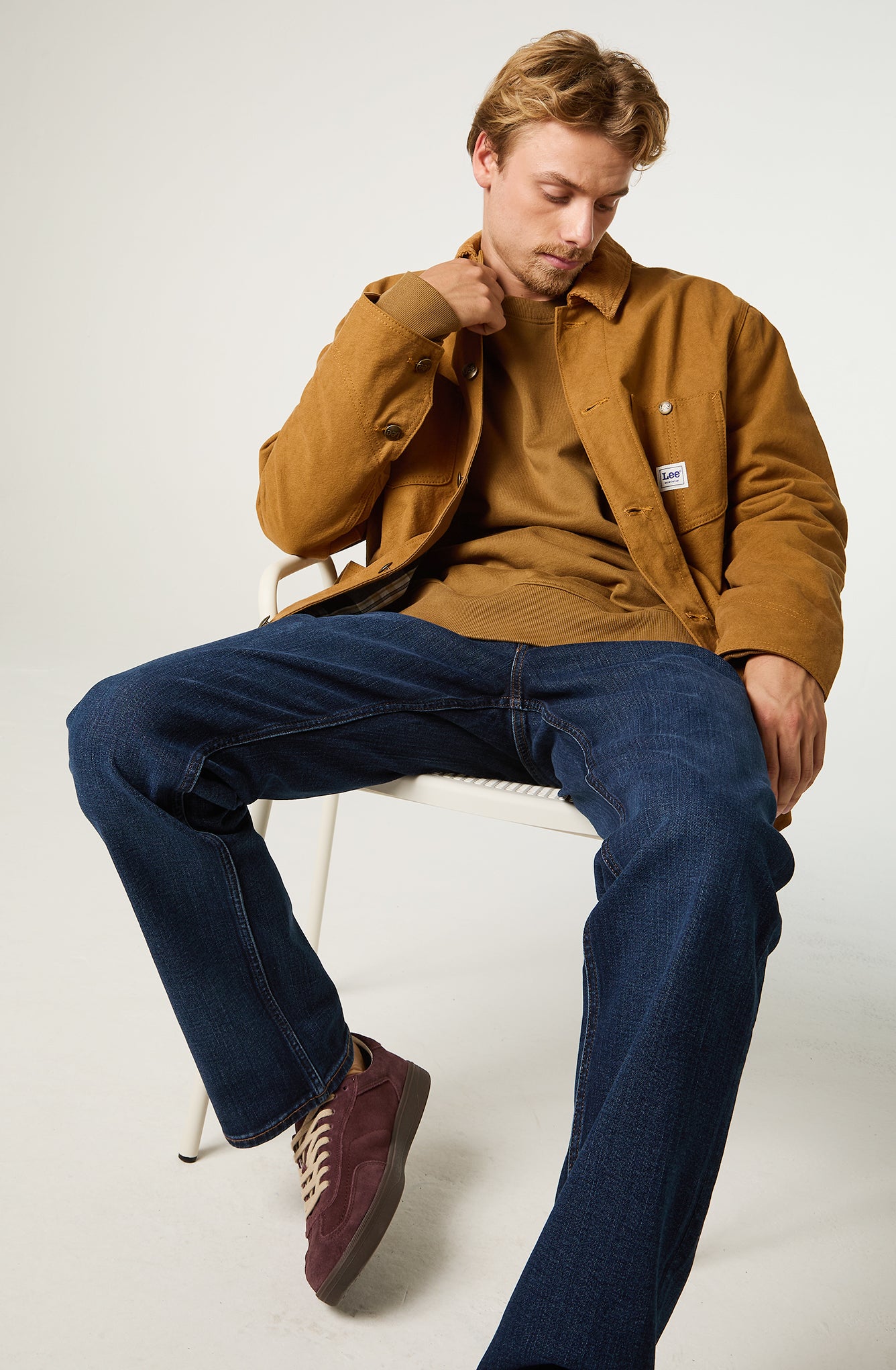 Chaqueta Hombre Loose Camel Canvas