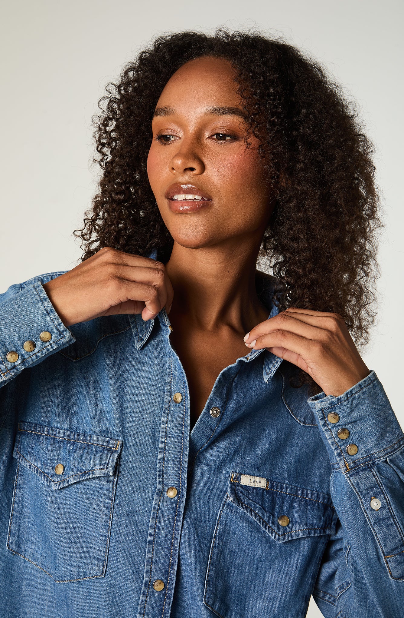 Camisa Mujer Regular Western Azul