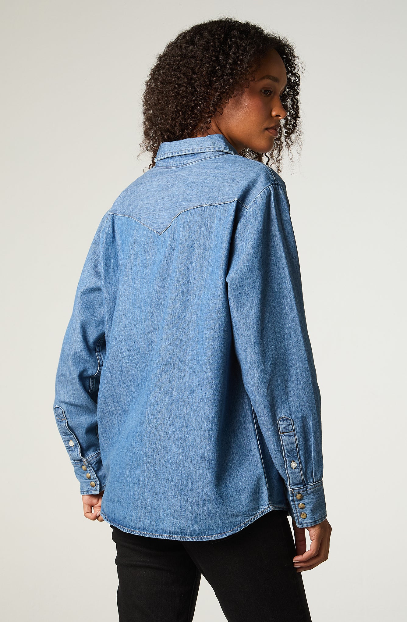 Camisa Mujer Regular Western Azul