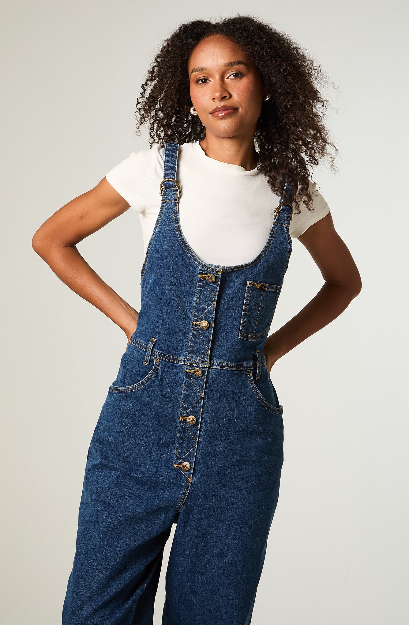 Jardinera Mujer Mom Bib Relaxed Fit Rinse