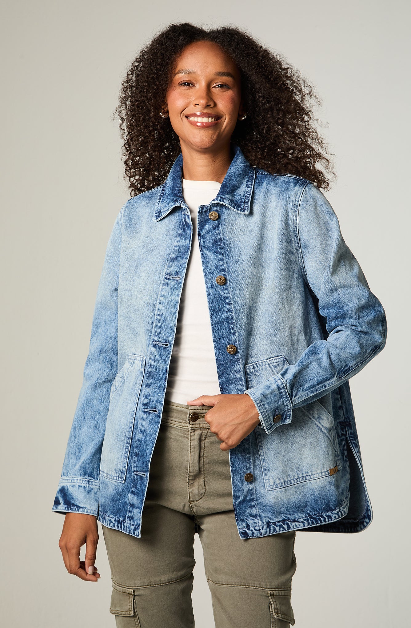 Chaqueta Lee Denim Washed Light Blue
