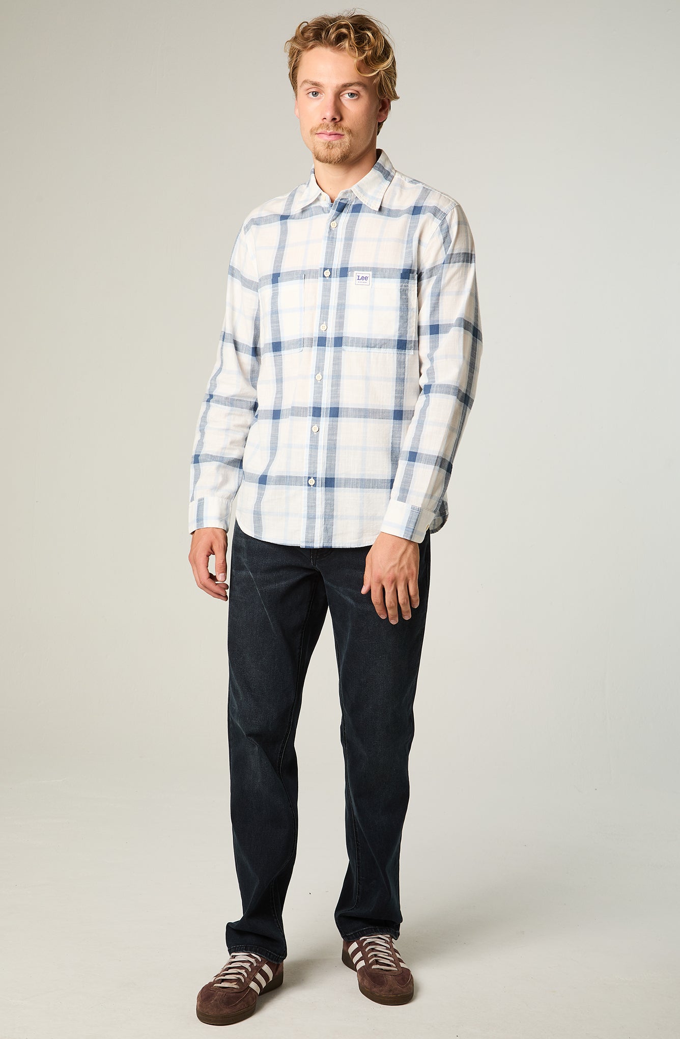 Jeans Hombre Straight Tiro Alto Azul Oscuro Brooklyn