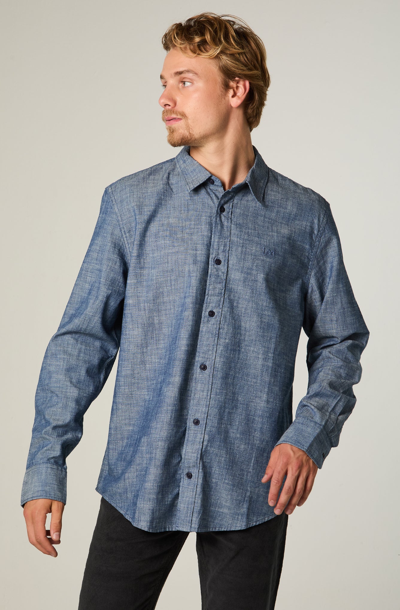 Camisa ML Hombre Clean Regular Celeste