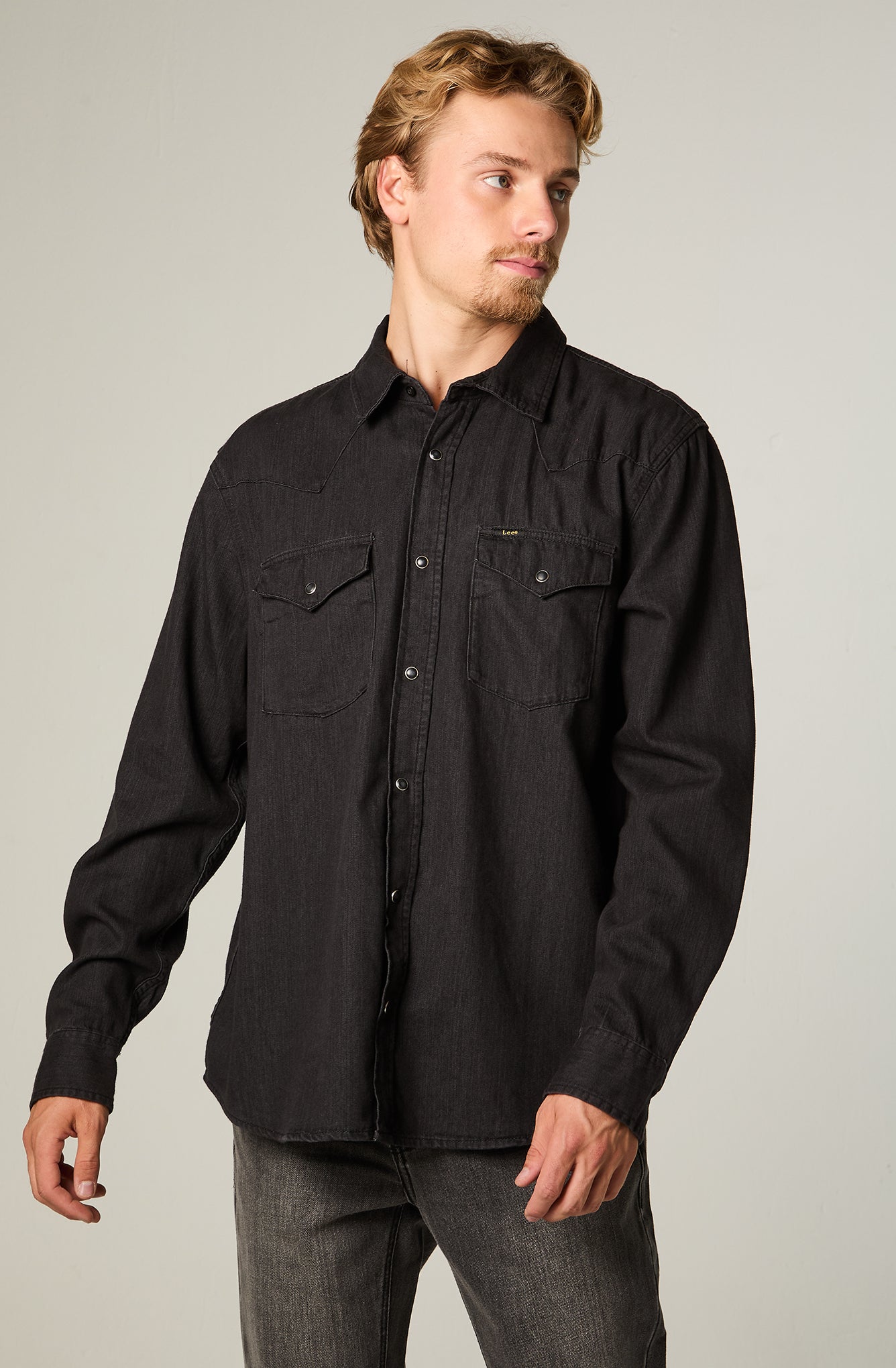 Camisa Hombre Regular Western Negro