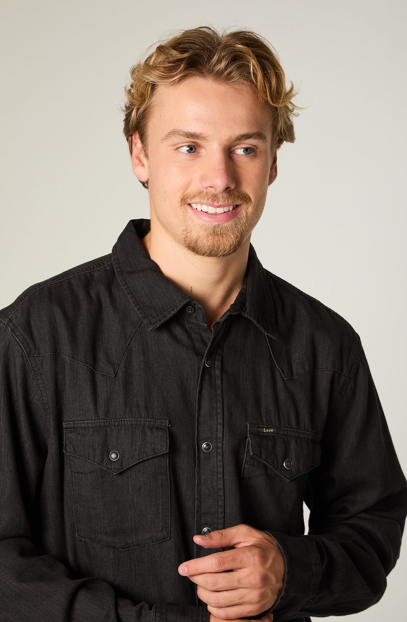 Camisa Hombre Regular Western Negro