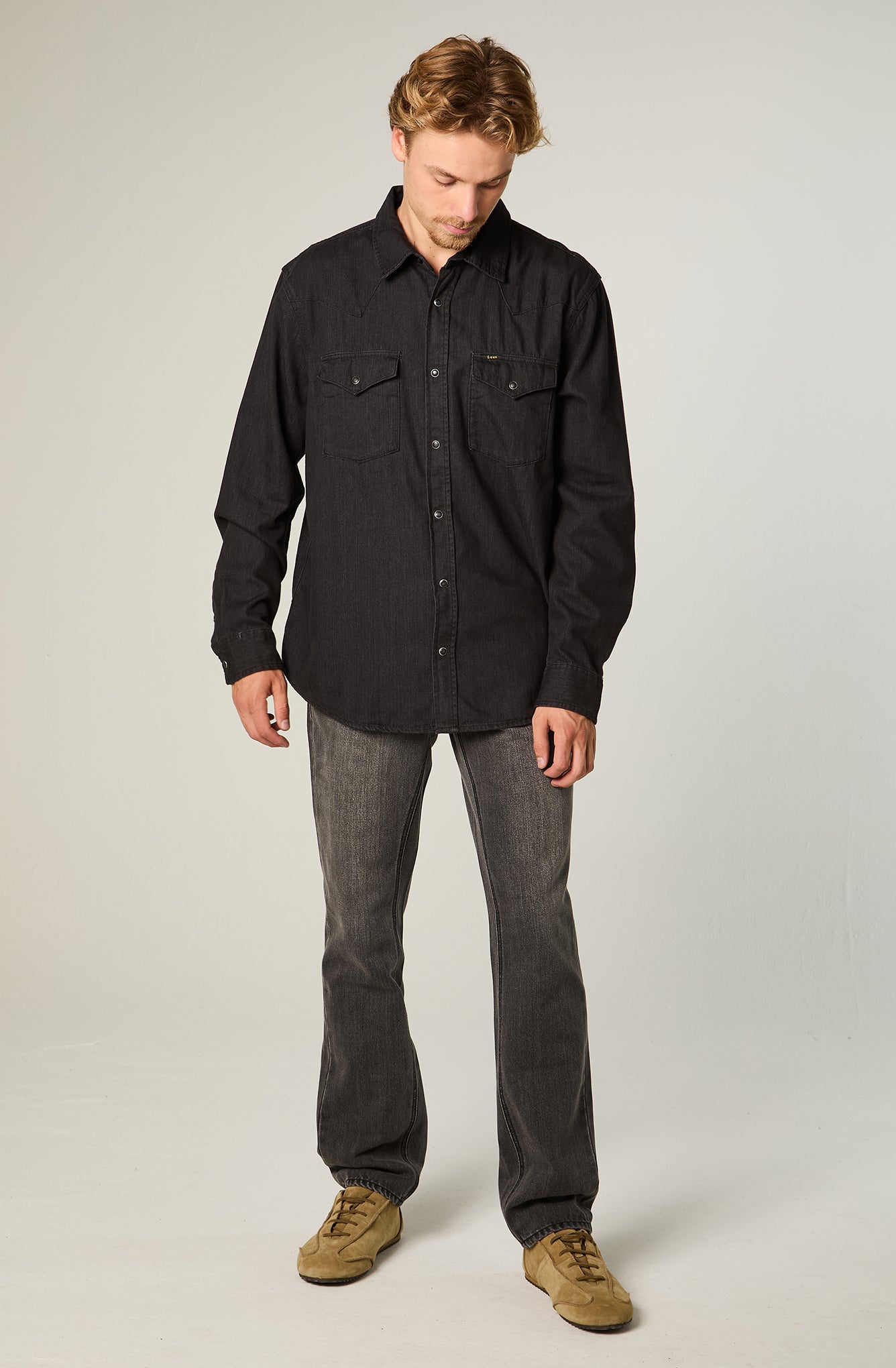 Jeans Hombre Straight Tiro Alto Negro Brooklyn