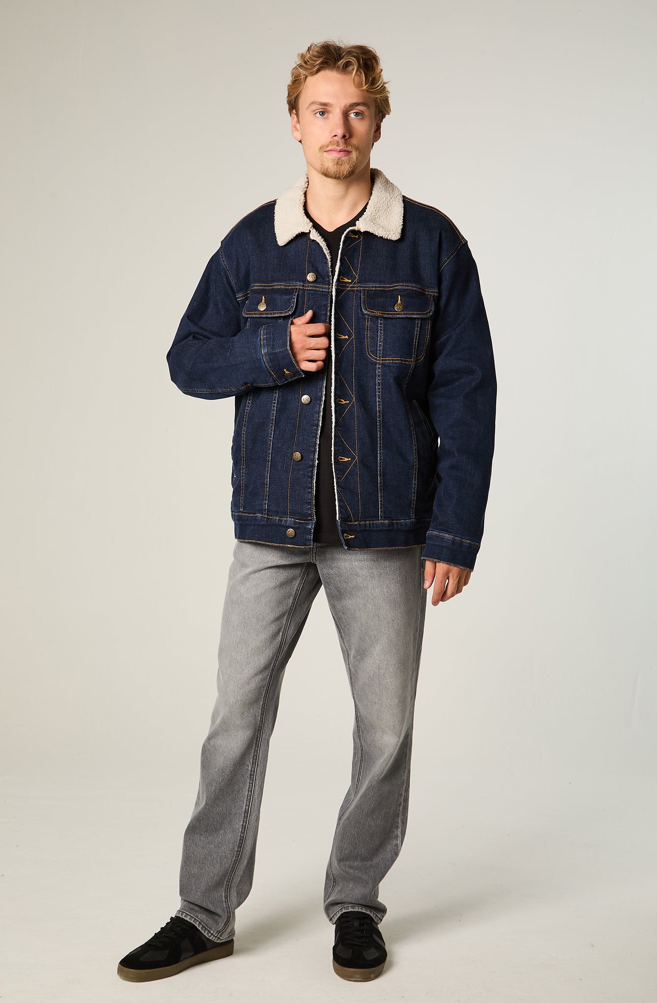 Jeans Hombre Straight Tiro Alto Gris Brooklyn