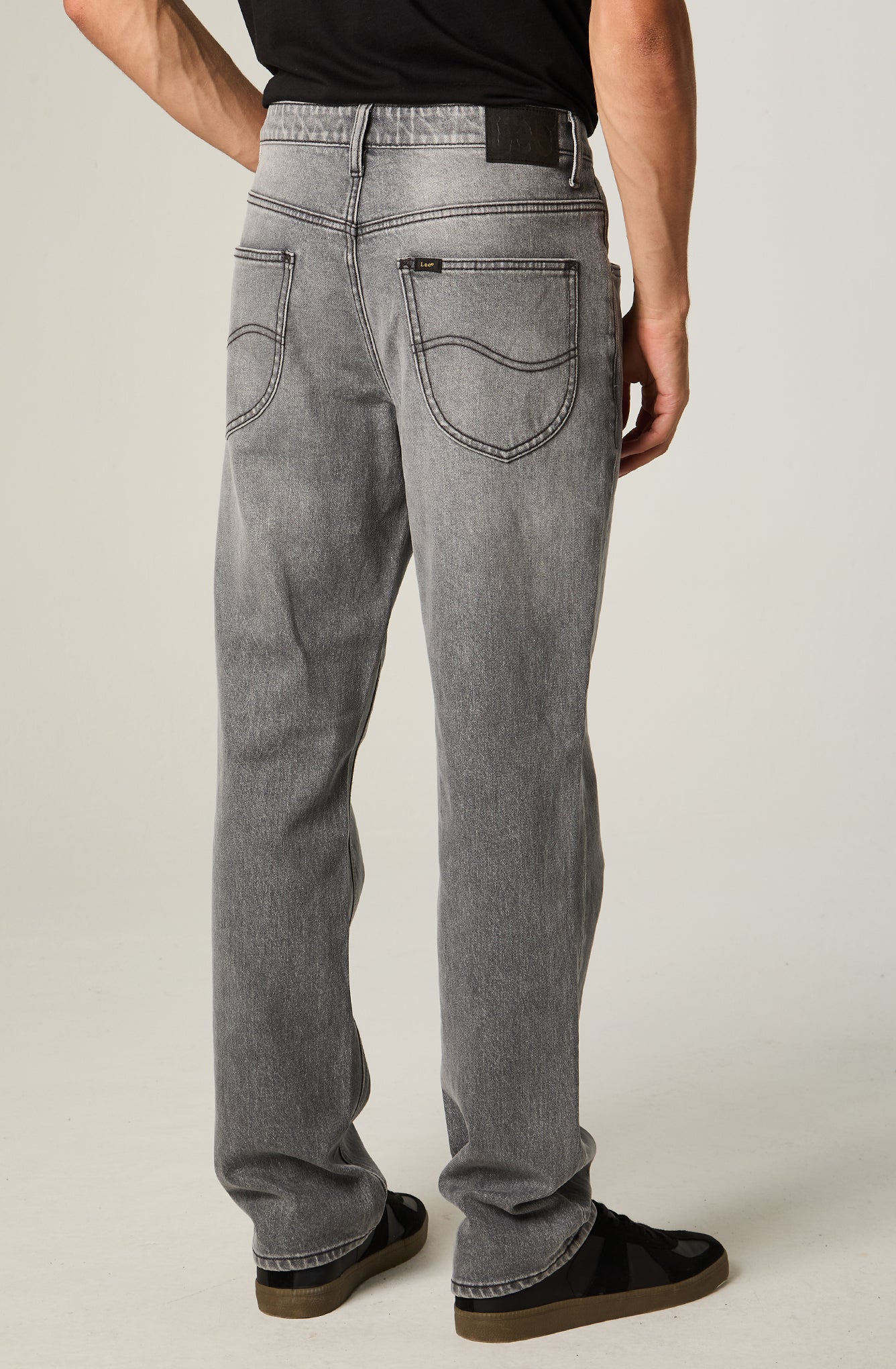 Jeans Hombre Straight Tiro Alto Gris Brooklyn