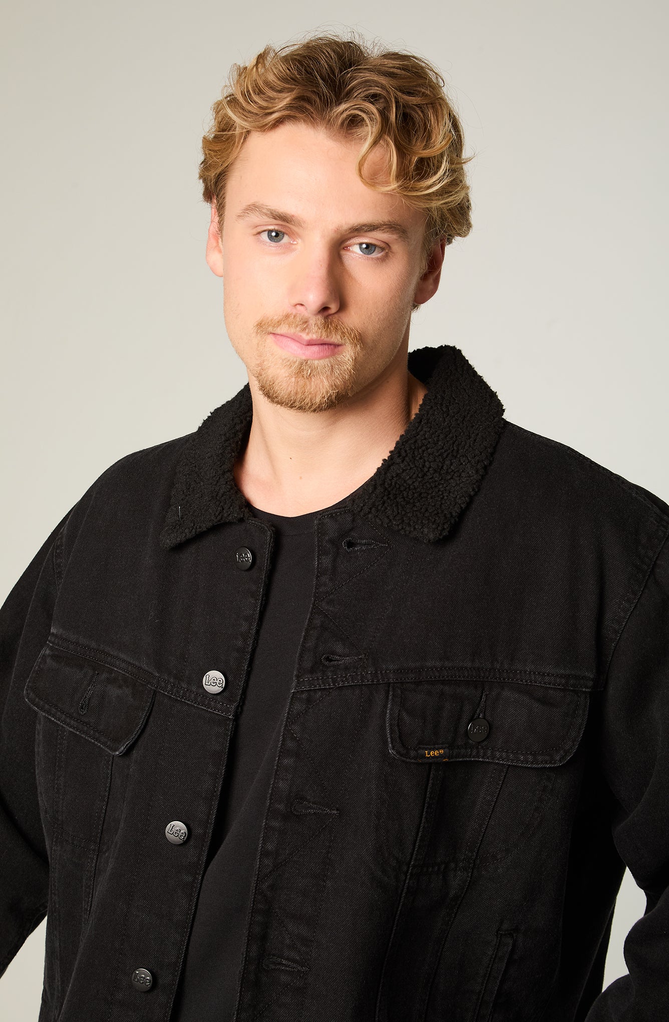 Chaqueta Hombre Rider Sherpa Jacket Denim Black