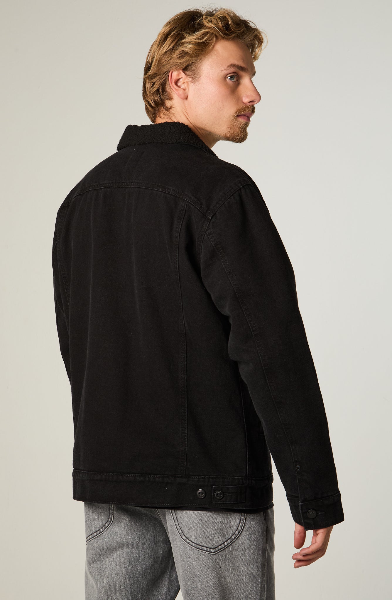 Chaqueta Hombre Rider Sherpa Jacket Denim Black