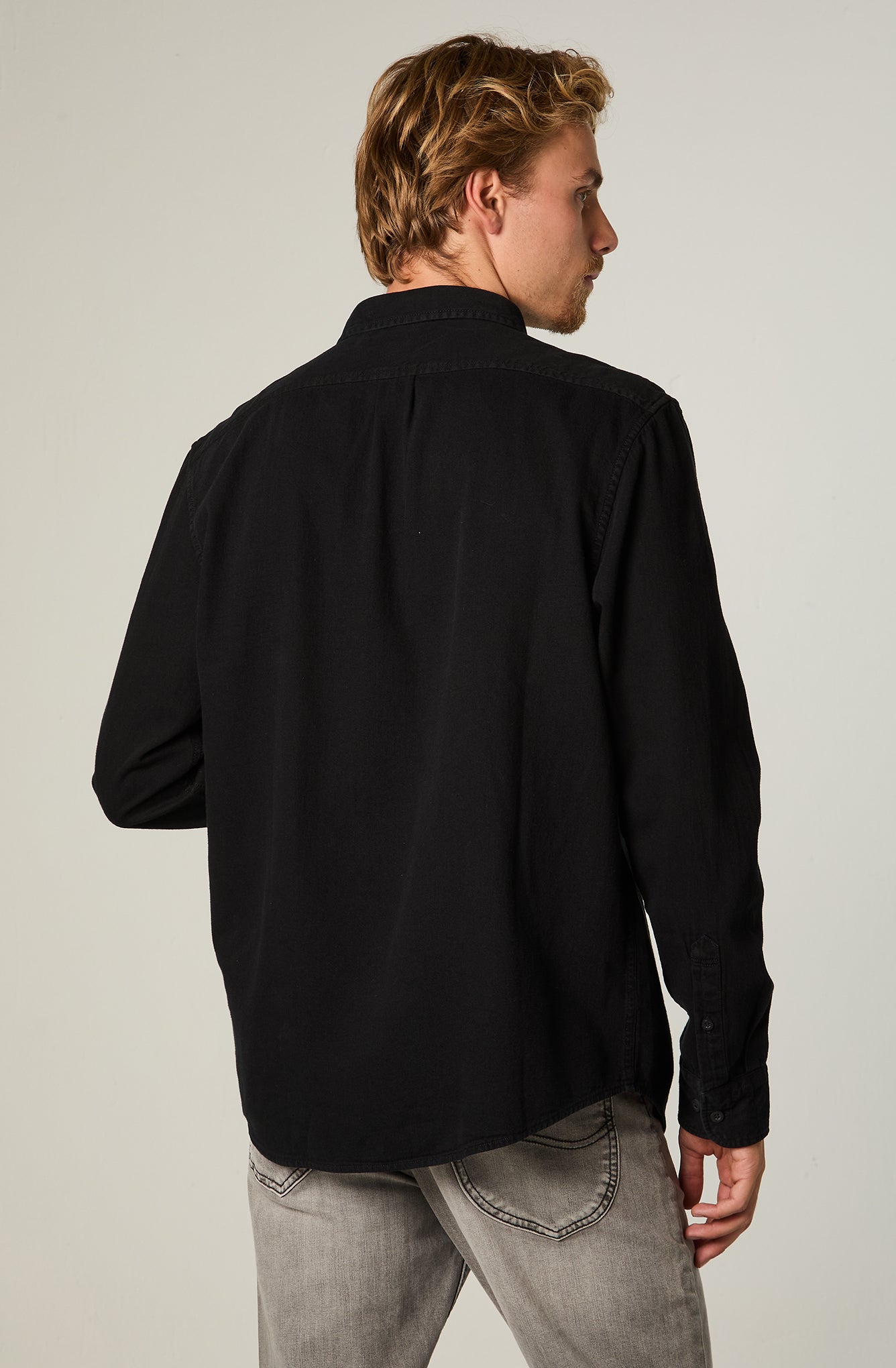 Camisa Hombre Button Down Black Denim