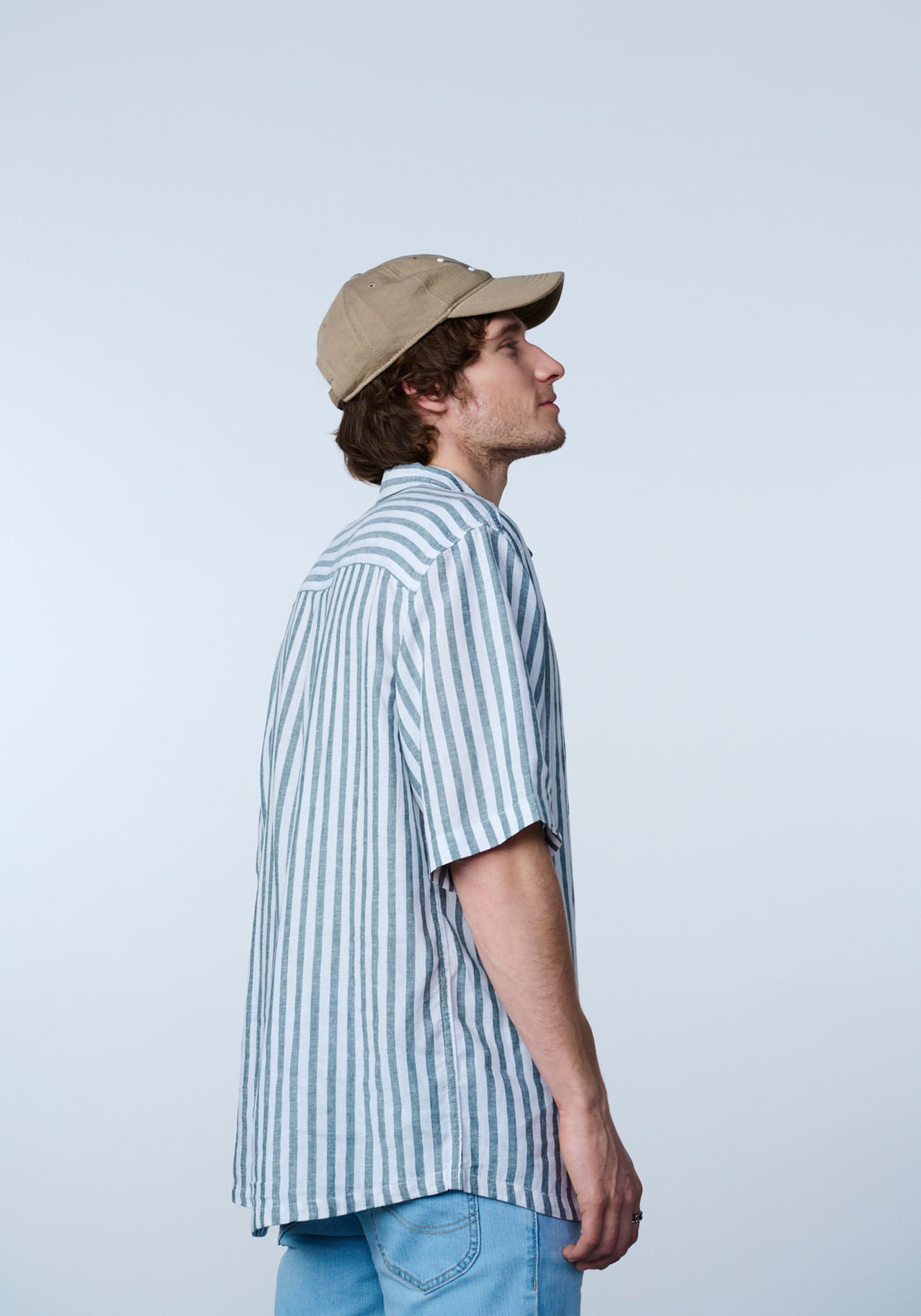 Camisa Manga Corta Popover Ss Shirt Evergreen Stripe