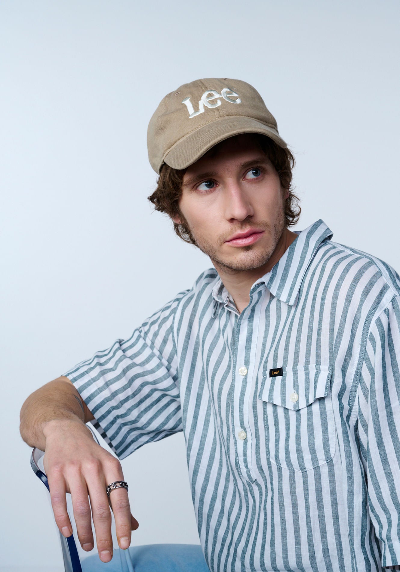 Camisa Manga Corta Popover Ss Shirt Evergreen Stripe