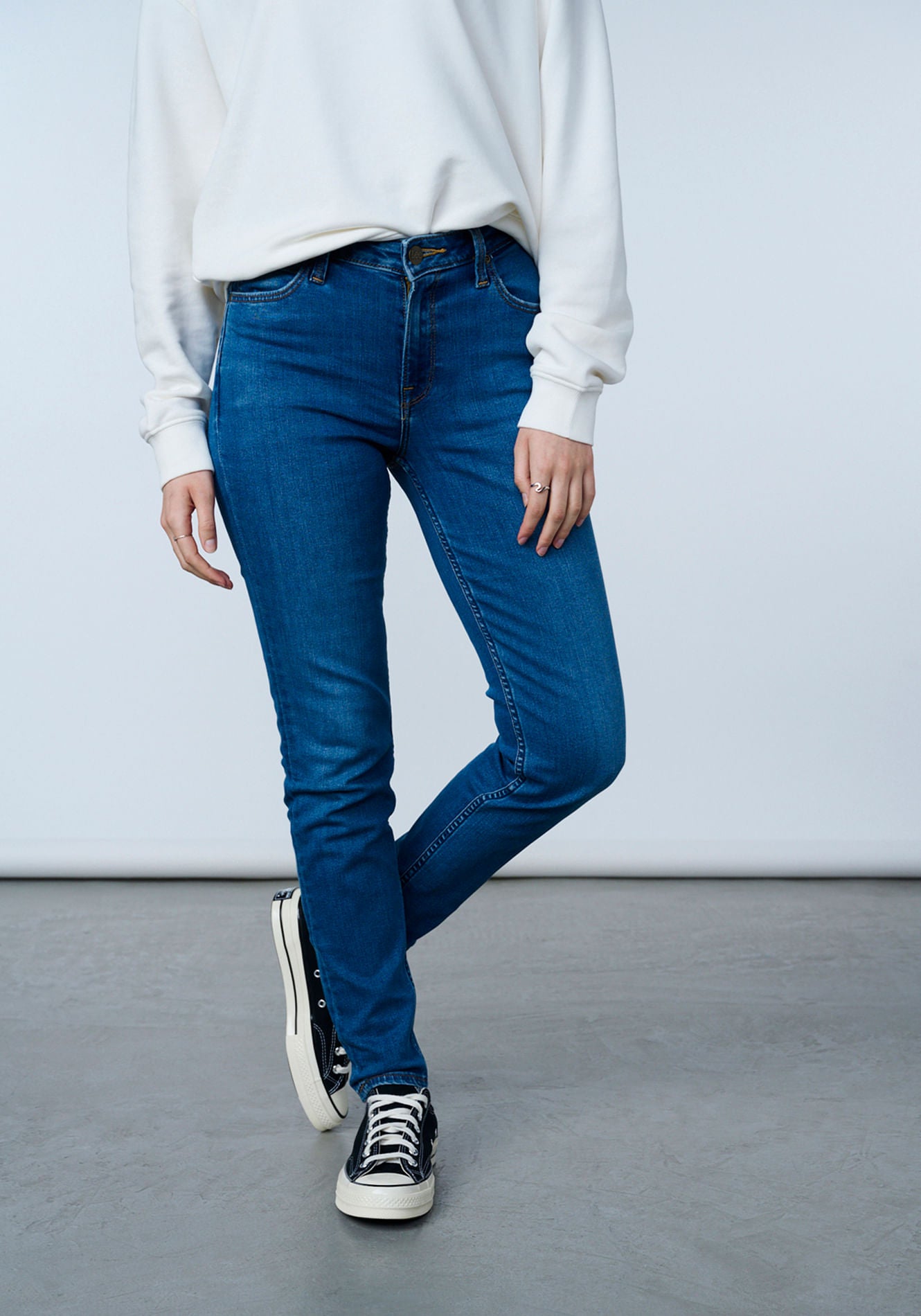 Jeans Tiro Alto Scarlett High Skinny Fit Mid Copan