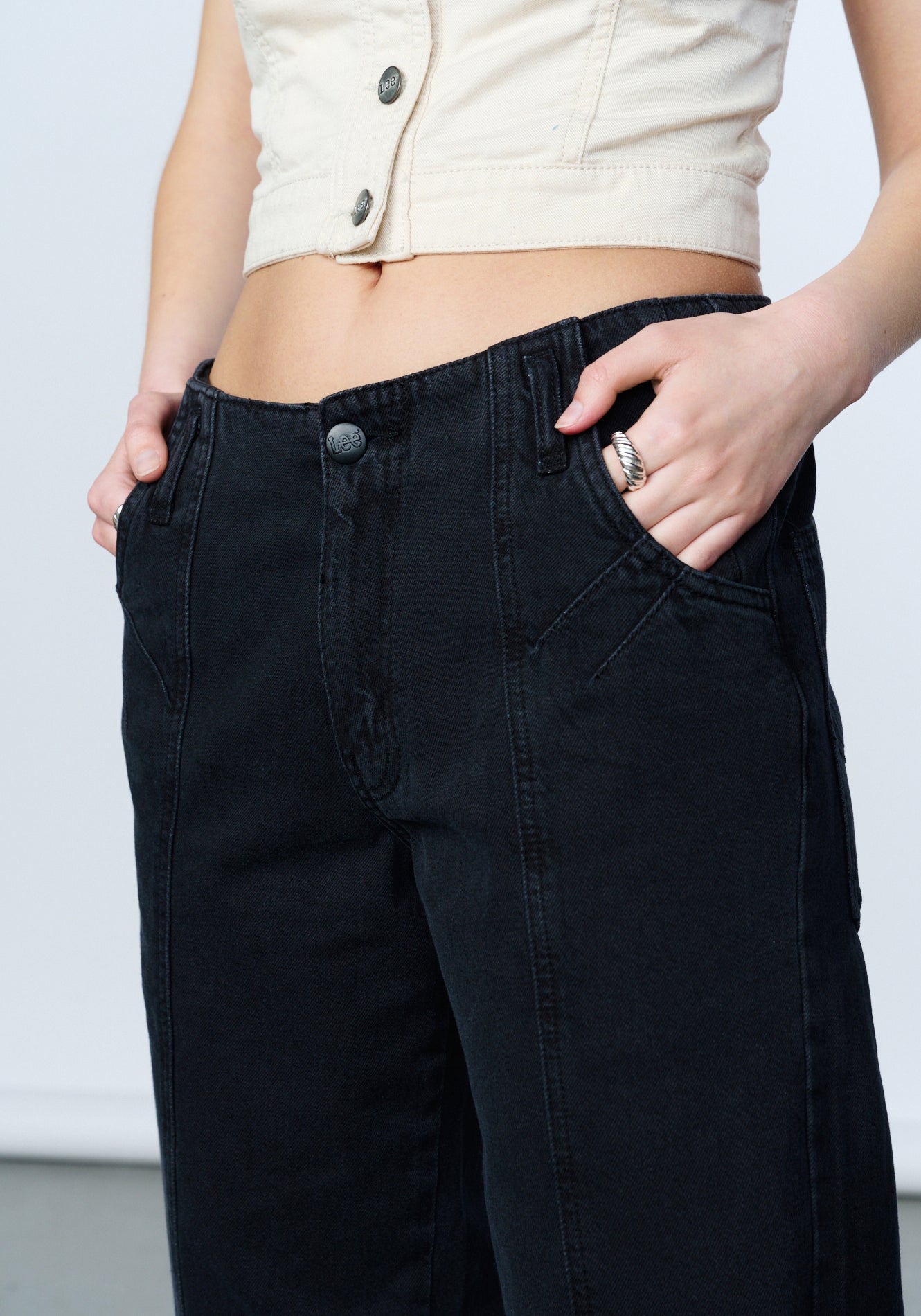 Jeans Lee Carrot Regular Washed Black