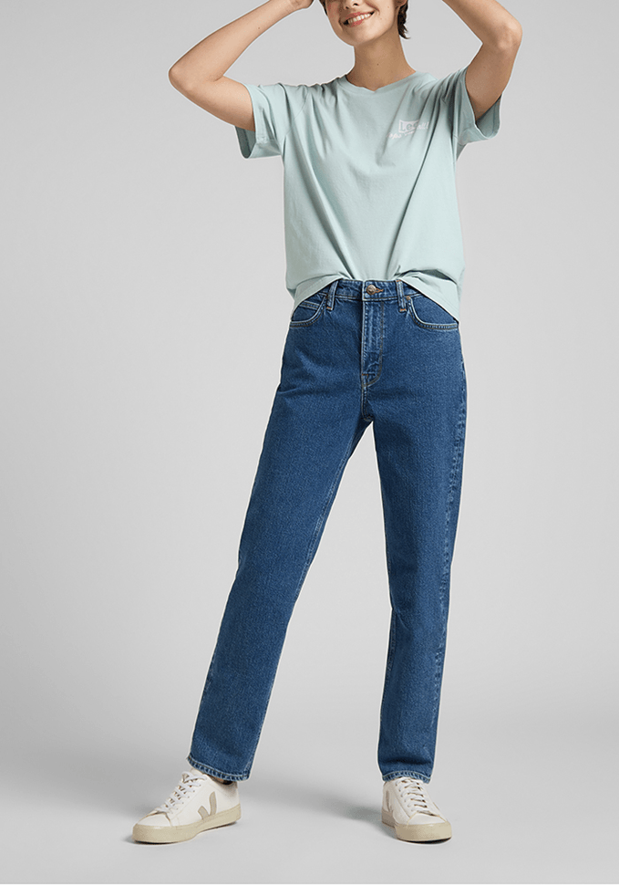 Jeans Mujer Tiro Alto Carol Straight Fit Stone Maren