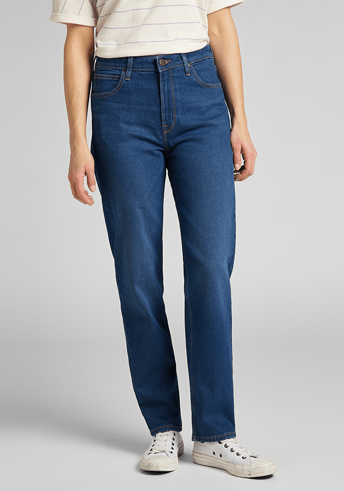 Jeans Mujer Tiro Alto Carol Straight Fit Mid Stone Sitka