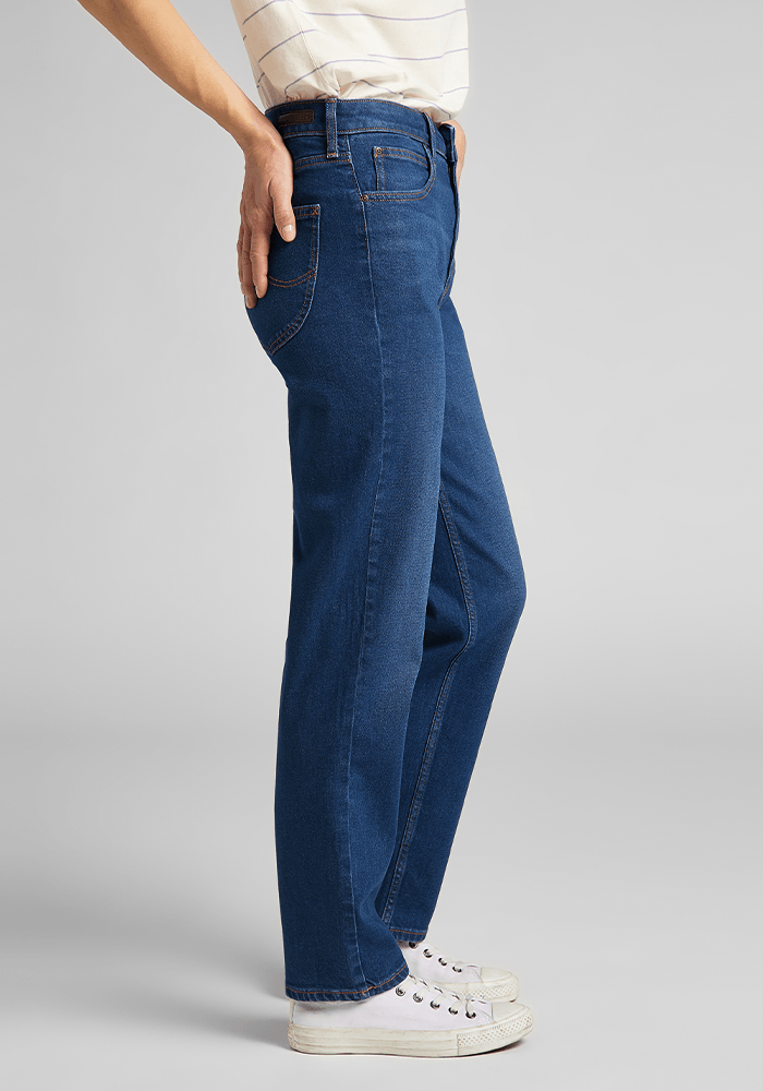 Jeans Mujer Tiro Alto Carol Straight Fit Mid Stone Sitka