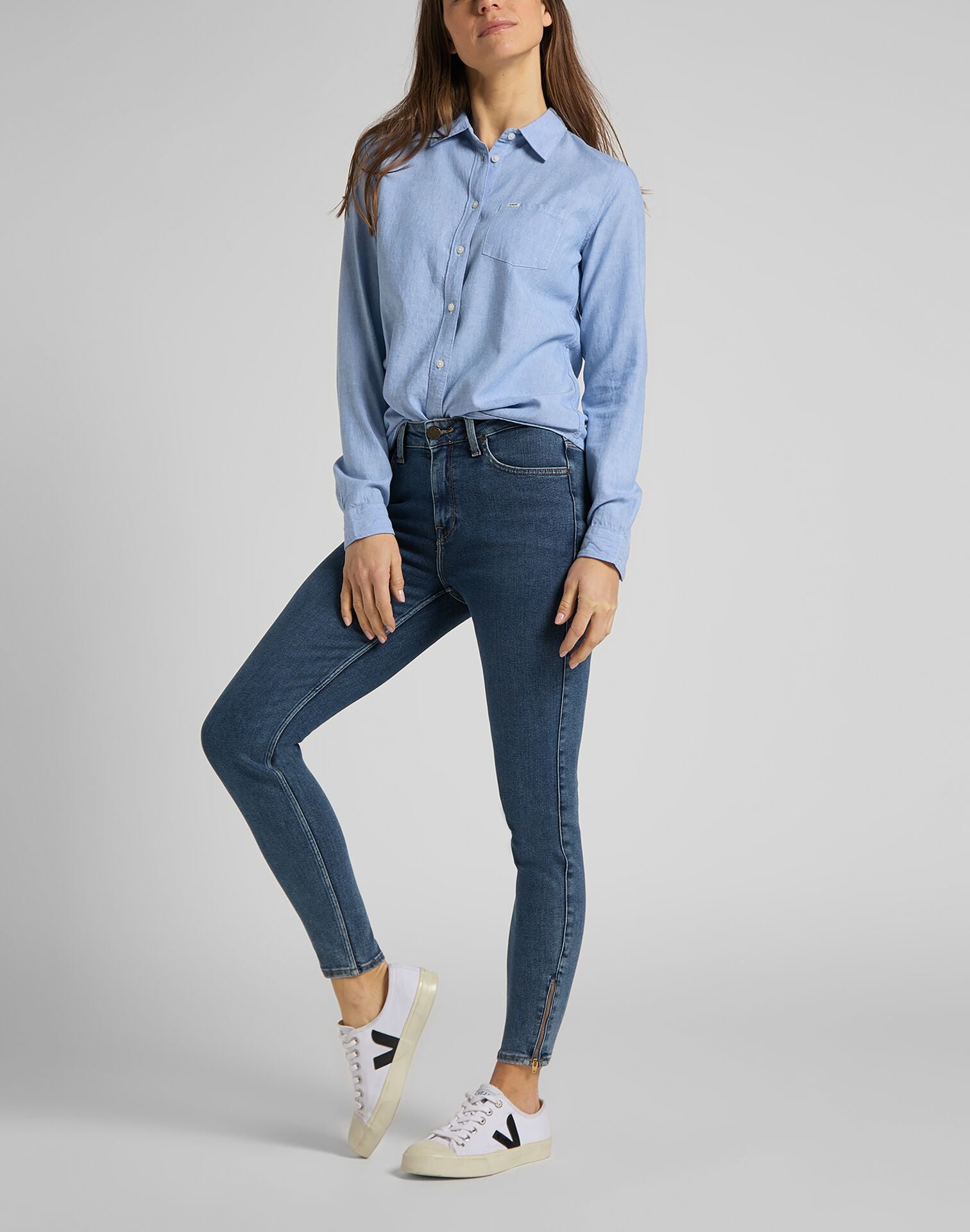 Jeans Mujer Tiro Alto Scarlett High Zip Mid Ely