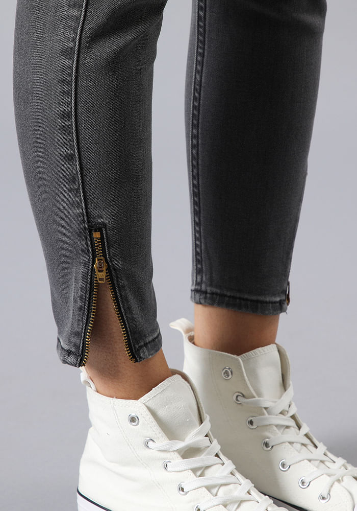 Jeans Mujer Tiro Alto Scarlett High Zip Moody Grey