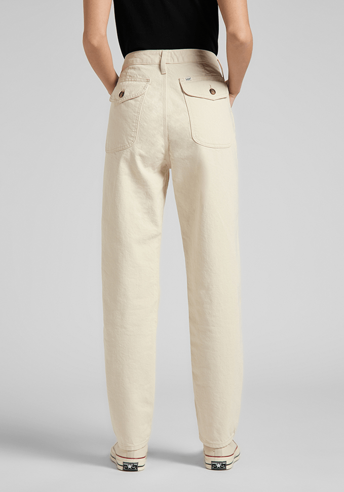 Jeans Mujer Tiro Alto Carol Service Straight Fit Ecru