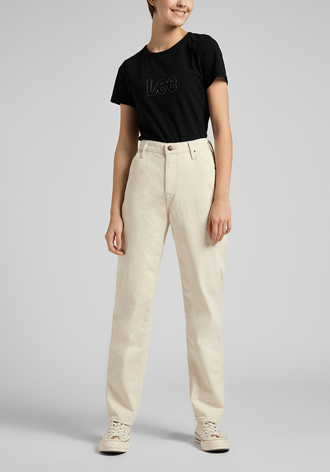 Jeans Mujer Tiro Alto Carol Service Straight Fit Ecru