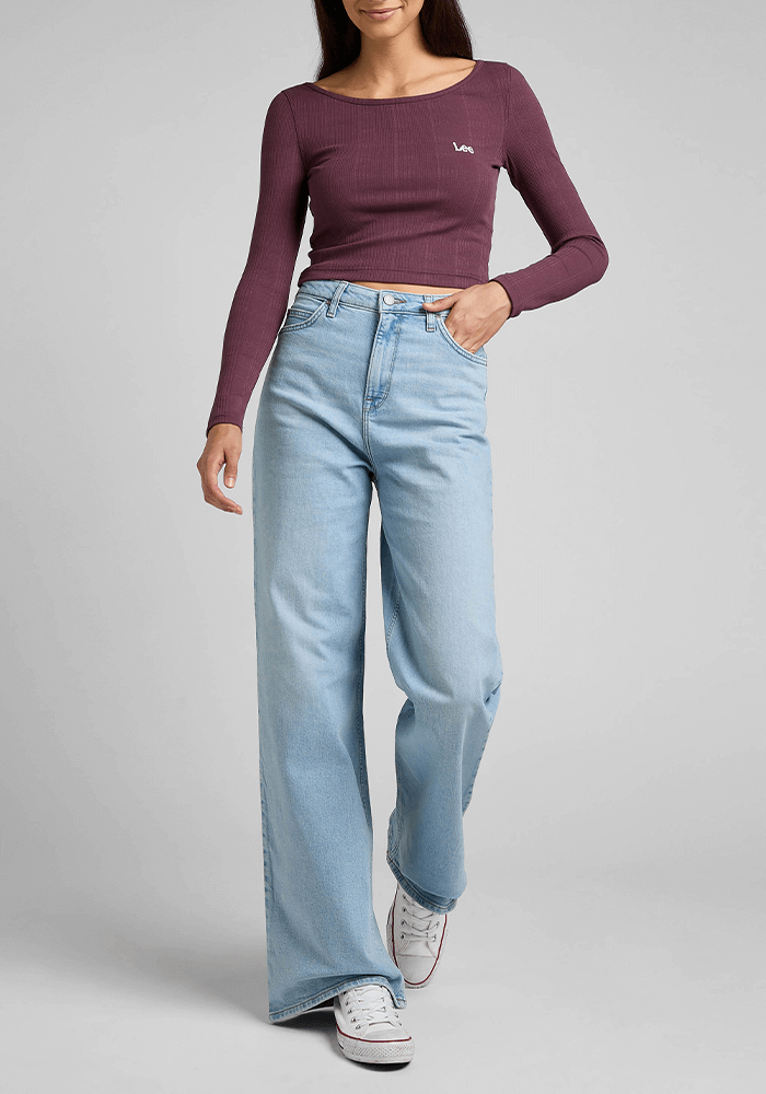 Jeans Mujer Tiro Alto Stella A Line Relaxed Fit Sunbleach