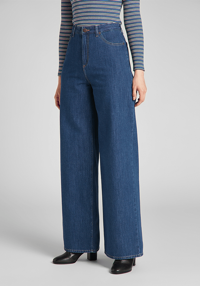 Jeans Mujer Tiro alto Stella A Line Relaxed Fit Rinse