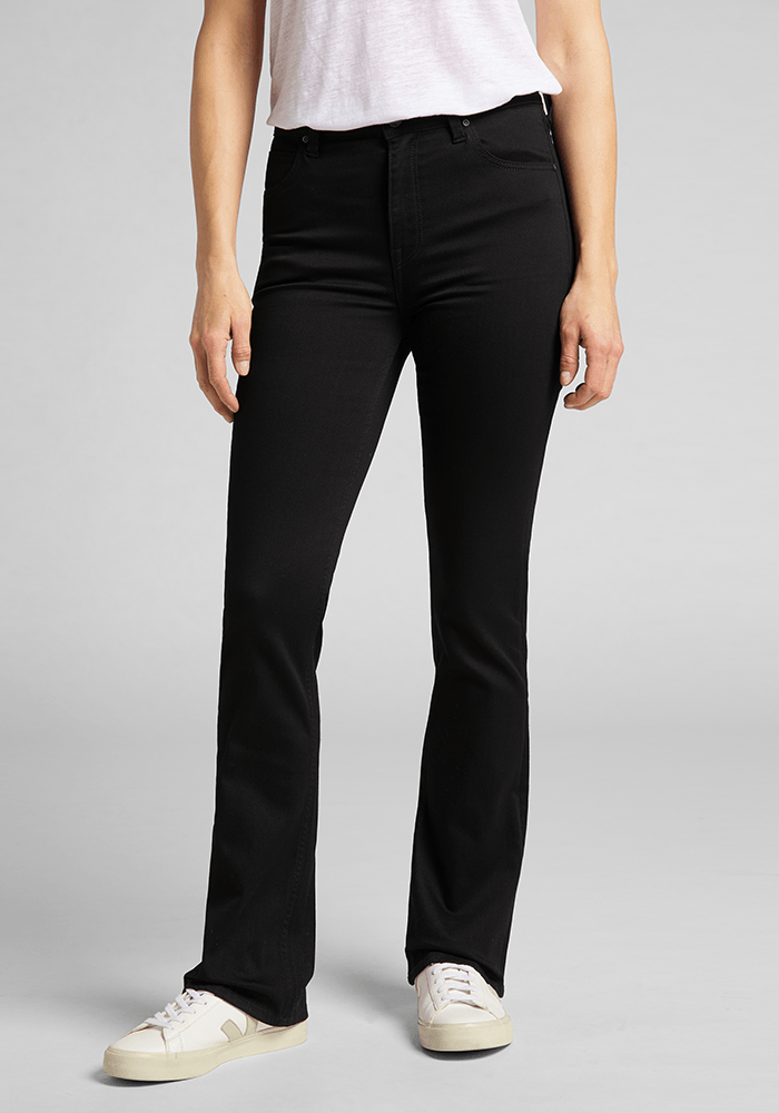 Jeans Mujer Tiro Alto Breese Flare Fit Black Rinse