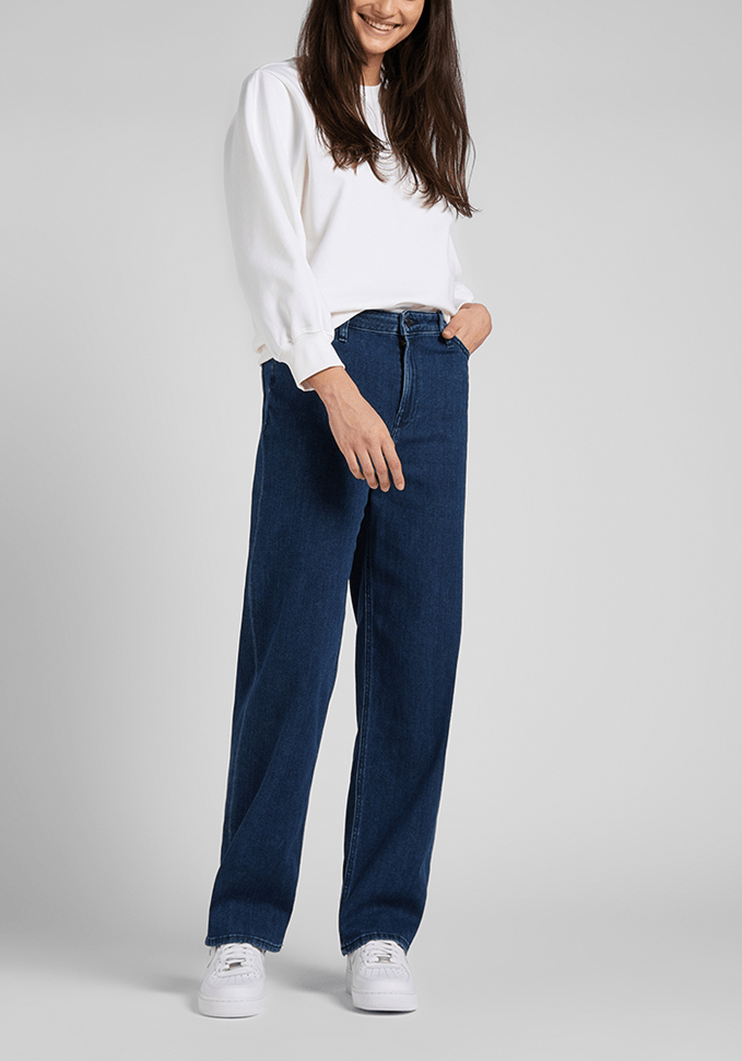 Jeans Mujer Tiro Alto Wide Leg Relaxed Fit Dark Tanja