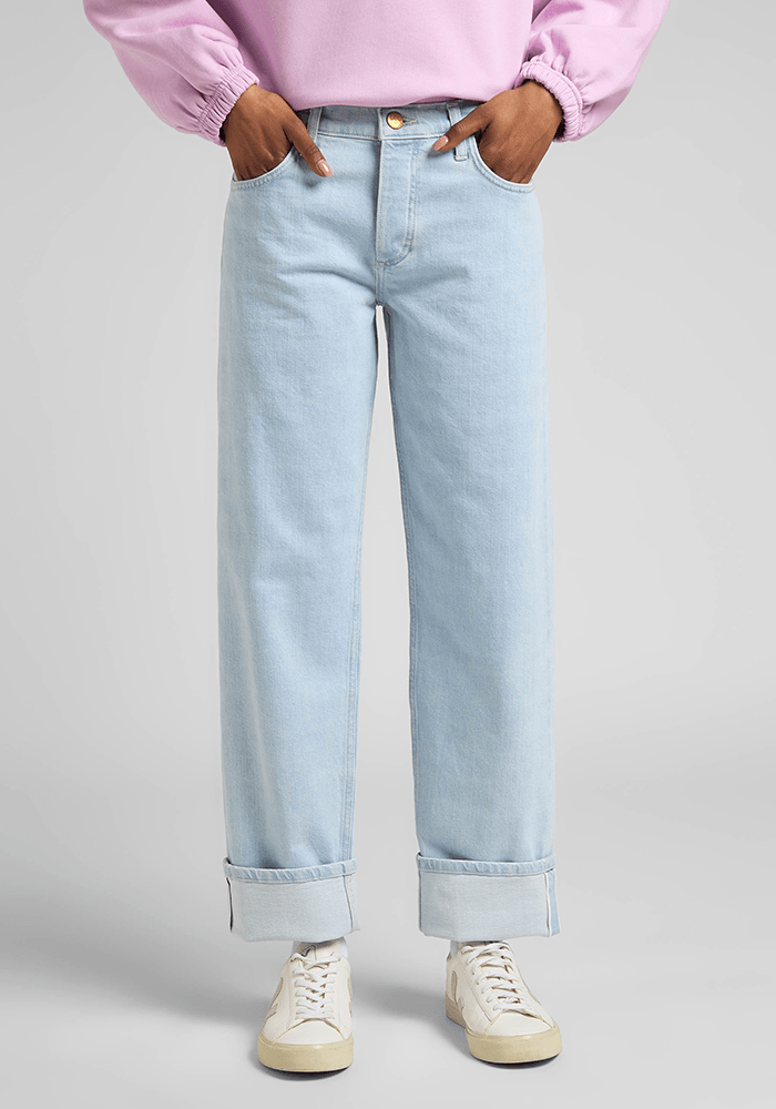 Jeans Mujer Jane Cuffed Regular Straight Fit Retro Light