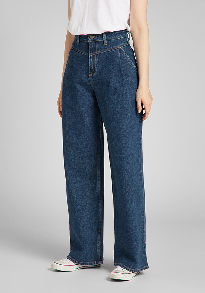 Jeans Mujer Tiro Alto Stella A Line Yoke Relaxed Fit Vintage Jamie