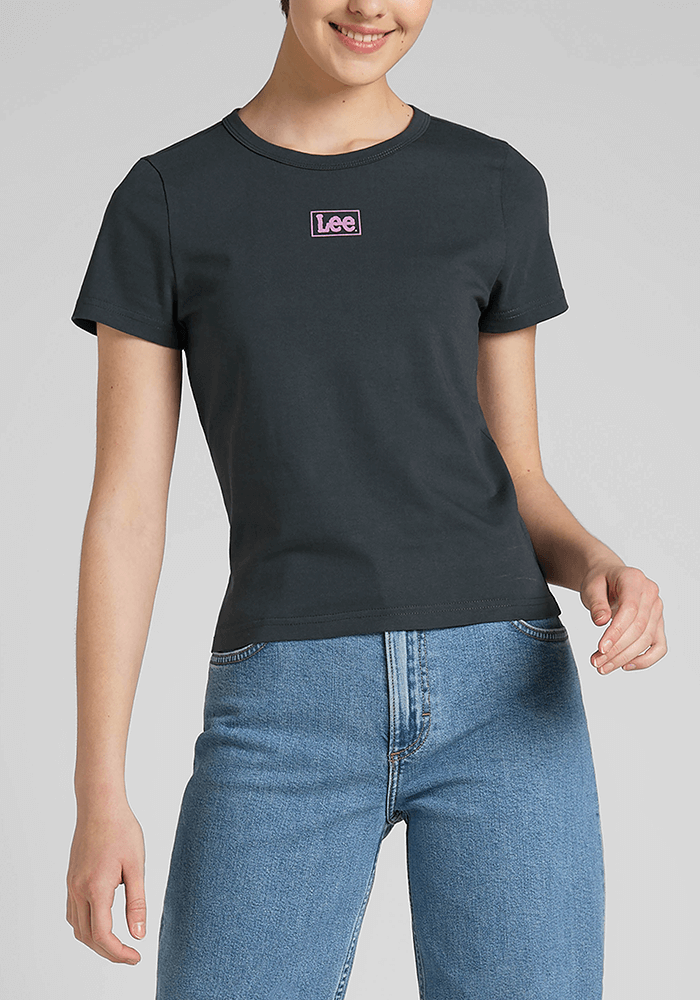 Polera Mujer Shrunken Tee Charcoal