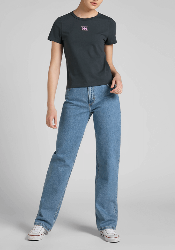 Polera Mujer Shrunken Tee Charcoal