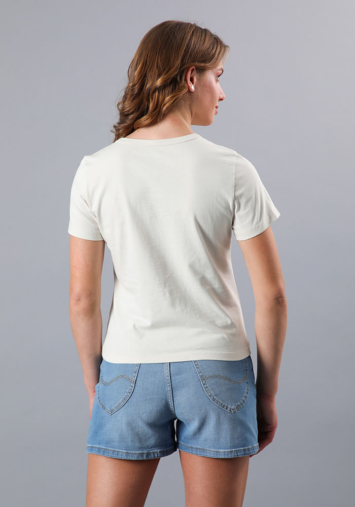 Polera Mujer Shrunken Tee Ecru