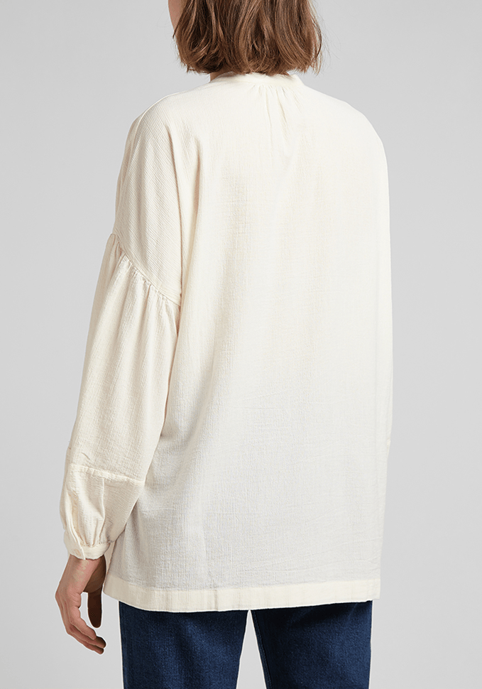 Camisa Mujer Check Ecru