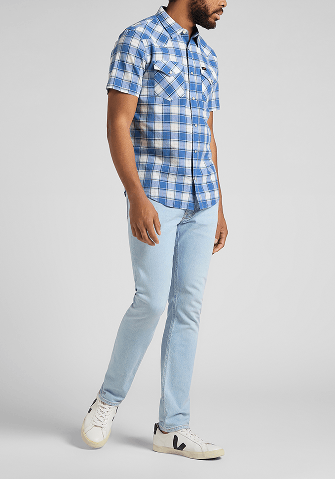 Camisa Hombre Manga Corta Western Blue Union