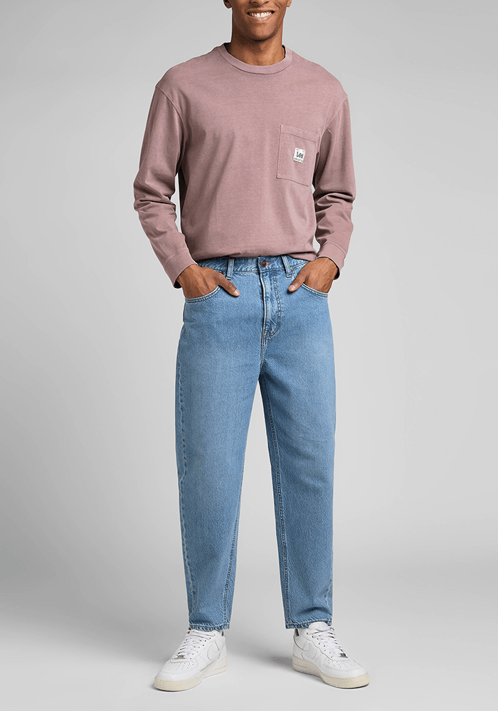 Jeans Hombre Tiro Alto Easton Regular Straight Fit Vintage Light